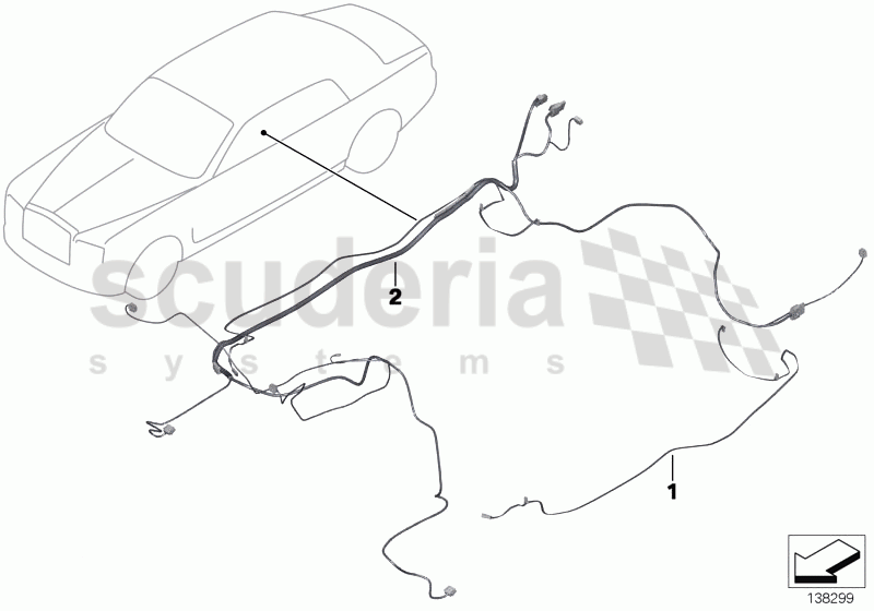 Harness, rear air conditioning of Rolls Royce Rolls Royce Phantom Extended Wheelbase