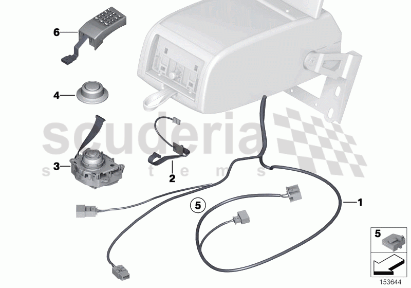 Wiring, centre armrest of Rolls Royce Rolls Royce Phantom