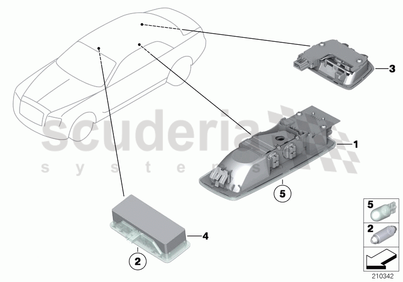 overhead interior light of Rolls Royce Rolls Royce Ghost Series I (2009-2014)