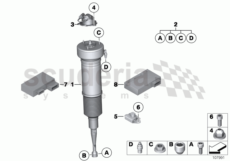 Air spring strut, front/control units of Rolls Royce Rolls Royce Phantom Coupe