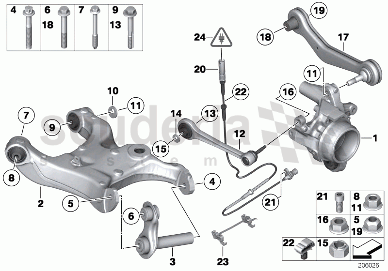 REAR AXLE SUPPORT/WHEEL SUSPENSION of Rolls Royce Rolls Royce Phantom Extended Wheelbase