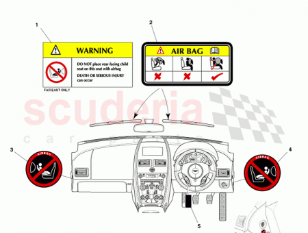 Photo of Label Advanced Airbag Warning 2 0 7G33 973619…