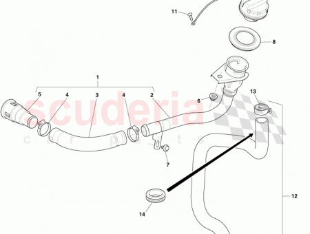 Photo of Pipe and Hose Assy Fuel Tank Filler ED33…