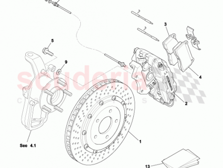 Photo of BRAKE CALIPER FRT RH GOLD ONE PIECE 28…