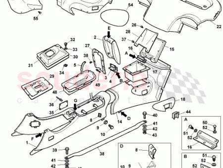 Photo of Armrest lid assembly front radio telephone 50…