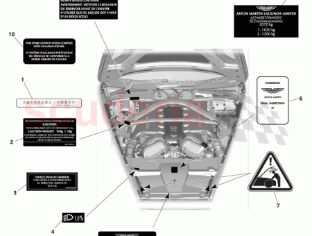 Photo of Label Hood Latch Warning DD43 915A01…