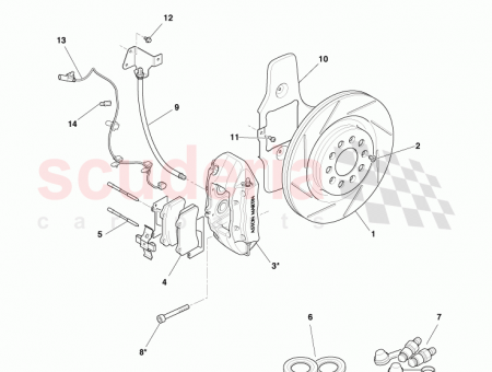 Photo of CALIPER ASSY RED REAR WHEEL BRAKE LH NOT…