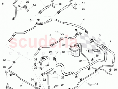 Photo of cooling pipe return hose contains additional positions…