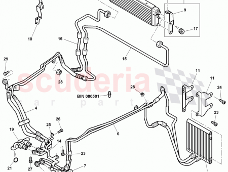 Photo of oil pipe for front axle differential contains O…