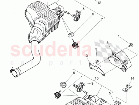 Photo of bracket Exhaust pipe tips D MJ 2014 3W0…