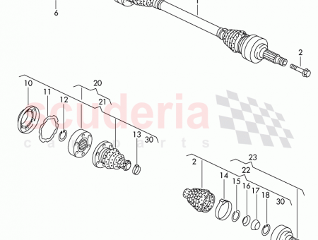 Photo of wheel shaft outer with joint and attachment parts…