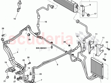 Photo of oil pressure line for gearbox oil cooling…