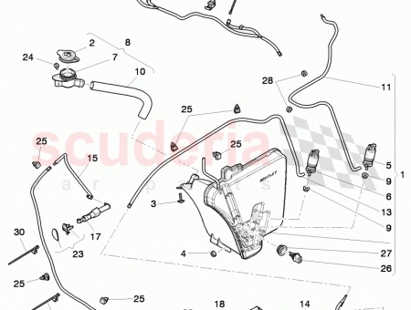 Photo of windscreen washer fluid line reservoir windshield glass 3Y0…