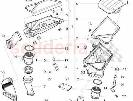 Photo of air cleaner with connecting parts…