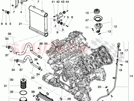 Photo of oil pressure line for engine oil cooling 3W0…