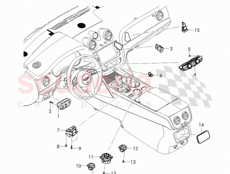 Photo of key switch for deactivating airbag with lock cylinder…