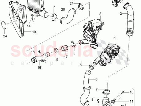 Photo of pressure hose charge air cooler contains D MJ…