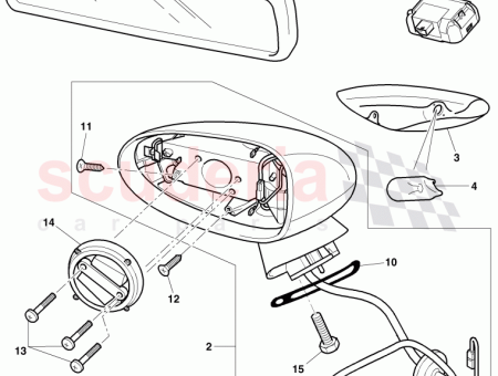 Photo of adjusting unit with motor for exterior mirror…