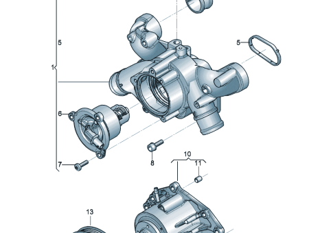 Photo of coolant thermostat housing with thermostat does not include…