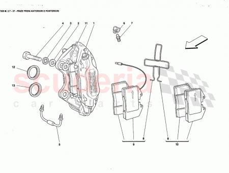 Photo of RH REAR CALIPER UNIT WITH PADS CALIPERS BREMBO…