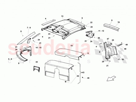 Photo of RH B PILLAR COVERING ASSY ALCANTARA UPHOLSTERY WITH…