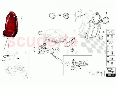 Photo of TRIM PANEL FOR BAKREST RIGHT CARBON INTERIOR…