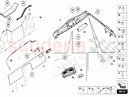 Photo of REAR COVERING PANEL LEFT ALCANTARA INTERIOR SUPPLY VIN…