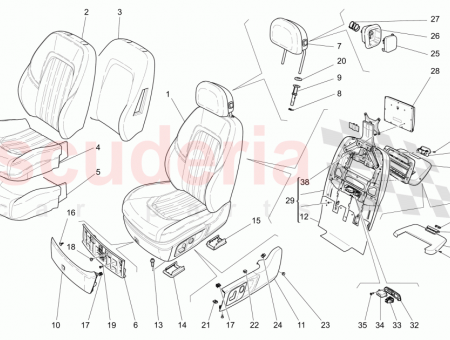 Photo of COMPLETE L H SEAT BACK PANEL V6 LEATHER…