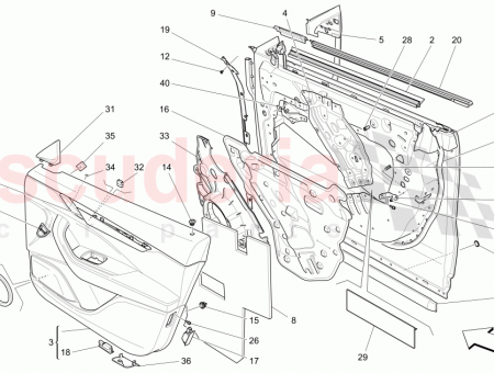 Photo of FRONT RH DOOR PANEL ASSEMBLY PREMIUM SOUND SYSTEM…