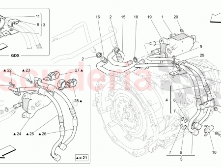 Photo of LOWER BRACKET FASTENING PIPES TO GEARBOX…