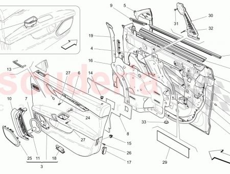 Photo of FRONT RH DOOR PANEL ASSEMBLY PREMIUM SOUND SYSTEM…