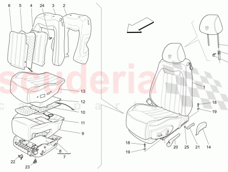 Photo of FRONT RH SEAT ASSEMBLY Full leather lining EU…