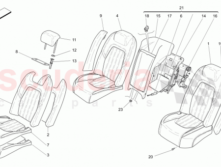 Photo of LH REAR CUSHION LINING GRAIN B LEATHER SEATS…