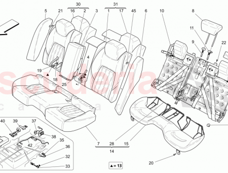 Photo of RH REAR SEAT BACK REAR SEAT BENCH THREE…