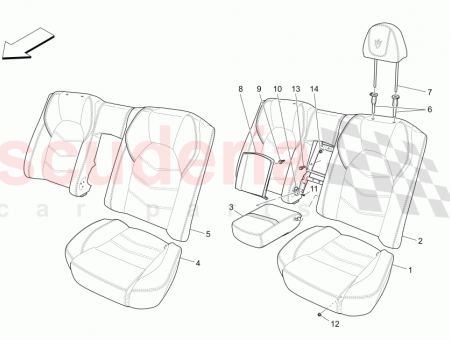 Photo of R H REAR SEAT CUSHION Drilled Leather lining…