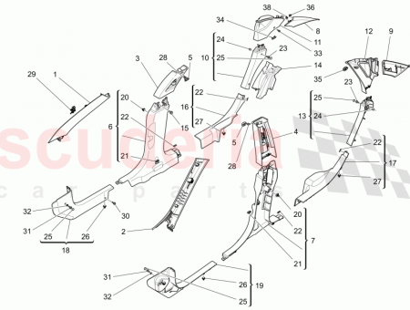 Photo of COVER CAP ON REAR LH PILLAR AIRBAG FASTENER…