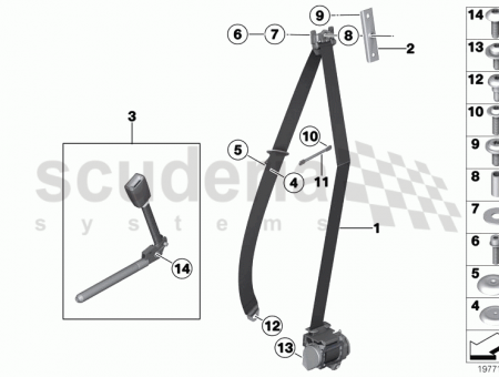 Photo of Upper belt w o force limiter frnt lft…