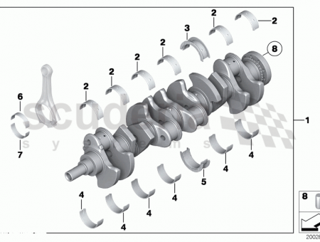 Photo of AT CRANKSHAFT WITH BEARING SHELLS 11 21…