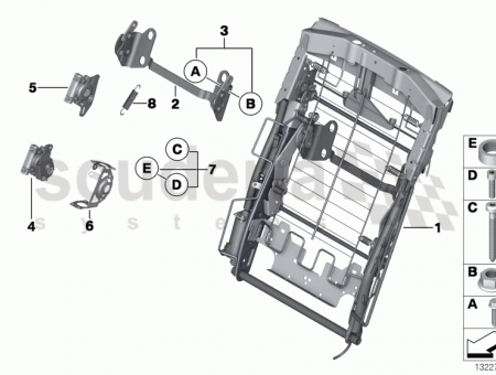 Photo of Gear unit backrest top right 52 20…